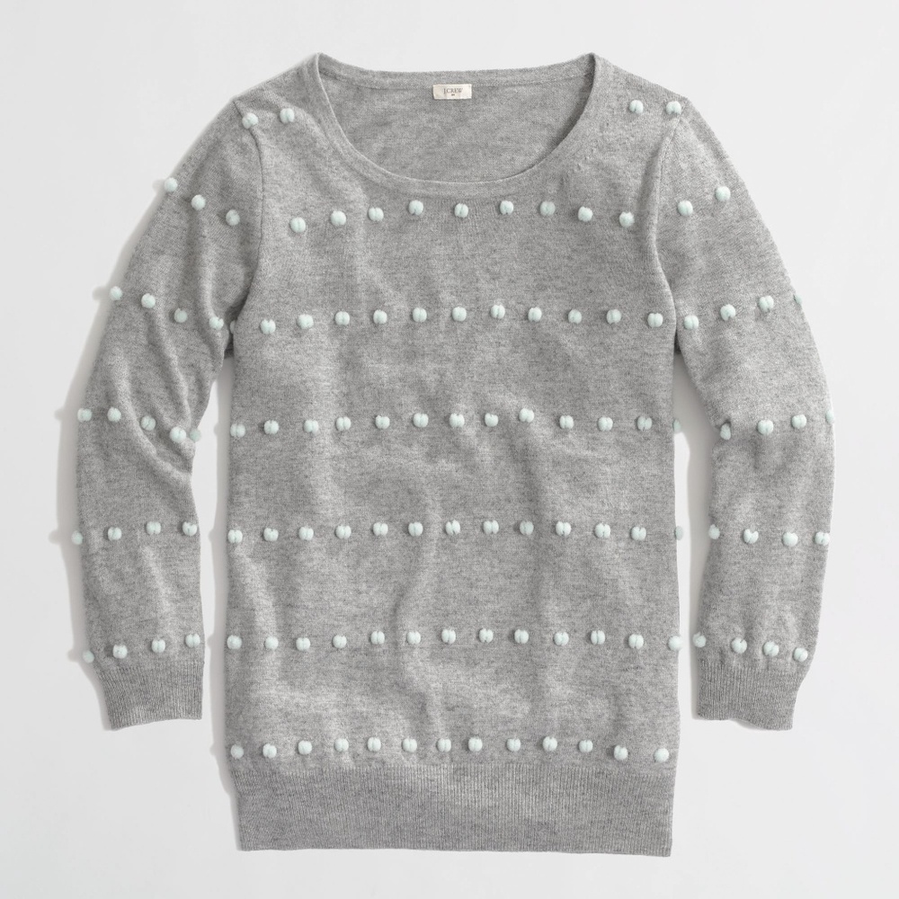 GRAY FACTORY CHARLY SWEATER with mint pompom dots